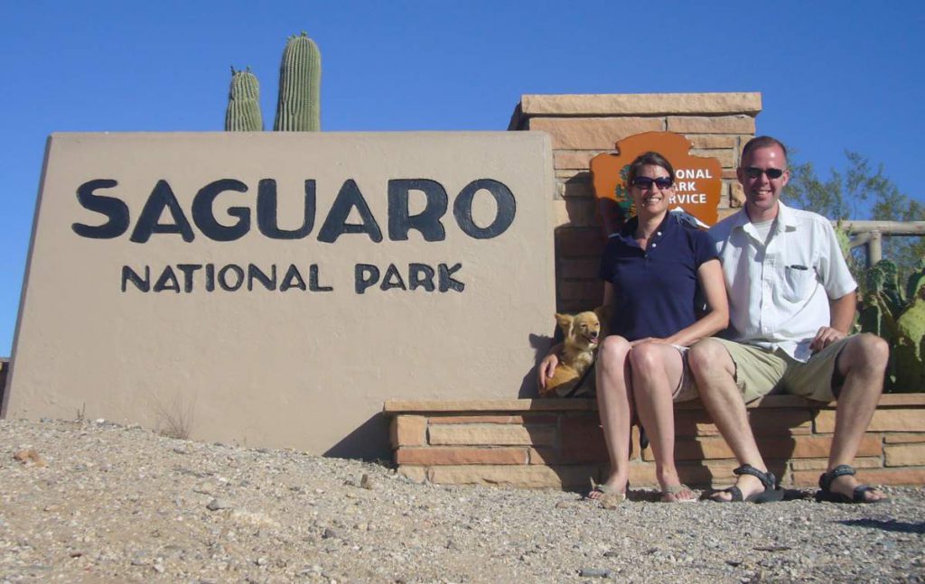 Andrea, Kirk and J.T. at Saguaro National Park